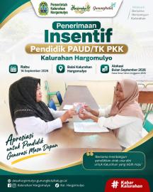 PENERIMAAN INSENTIF PENDIDIK PAUD&TK PKK KALURAHAN HARGOMULYO BULAN SEPTEMBER 2026